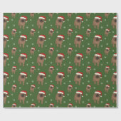 Niedliches Mops-Weihnachtsverpackungs-Papier Geschenkpapier (Flach)