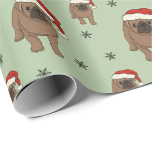 Niedliches Mops-Weihnachtsverpackungs-Papier Geschenkpapier