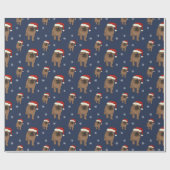 Niedliches Mops-Weihnachtsverpackungs-Papier Geschenkpapier (Flach)
