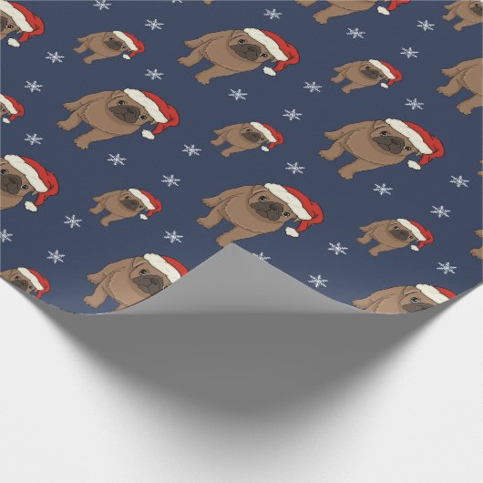 Niedliches Mops-Weihnachtsverpackungs-Papier Geschenkpapier (Ecke)