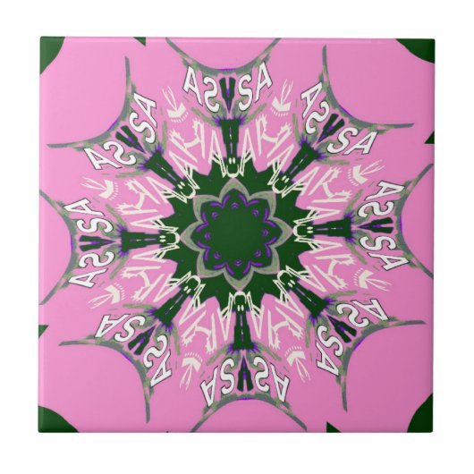 Niedliches Motiv für die bläserne Mode in Schwarz  Fliese (Vorderseite)