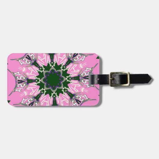 Niedliches Motiv für die bläserne Mode in Schwarz Gepäckanhänger (Vorderseite horizontal)