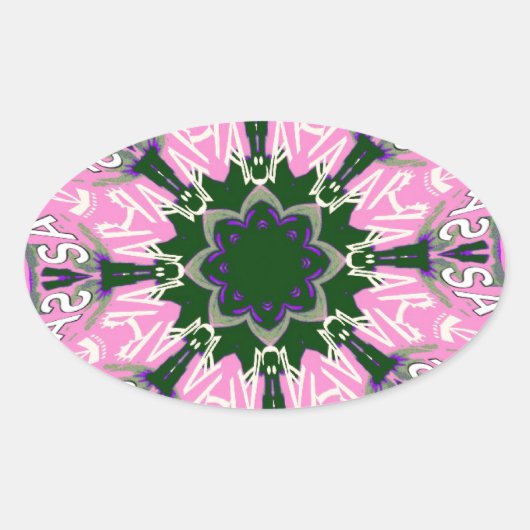 Niedliches Motiv für die bläserne Mode in Schwarz Ovaler Aufkleber (Vorderseite)