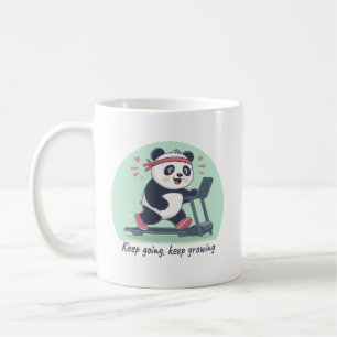 Niedliches Motivierend Panda auf Treadmill Kaffeetasse