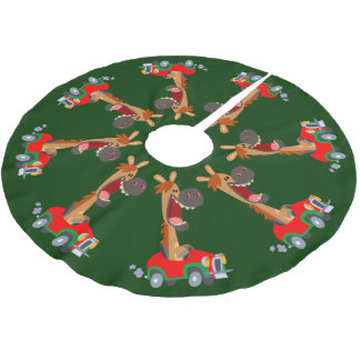 Niedliches Motorisiertes Cartoon-Rock Polyester Weihnachtsbaumdecke