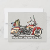 Niedliches Motorrad Einladung (Vorderseite)