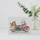 Niedliches Motorrad Einladung (Stehend Vorderseite)