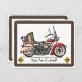 Niedliches Motorrad Einladung (Vorne/Hinten)