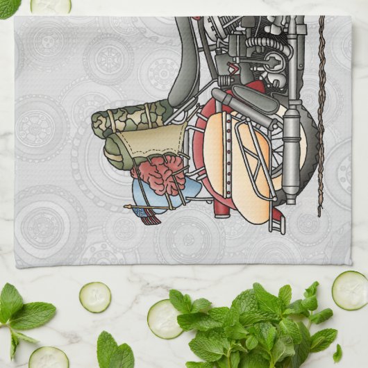 Niedliches Motorrad Handtuch (Gefaltet)