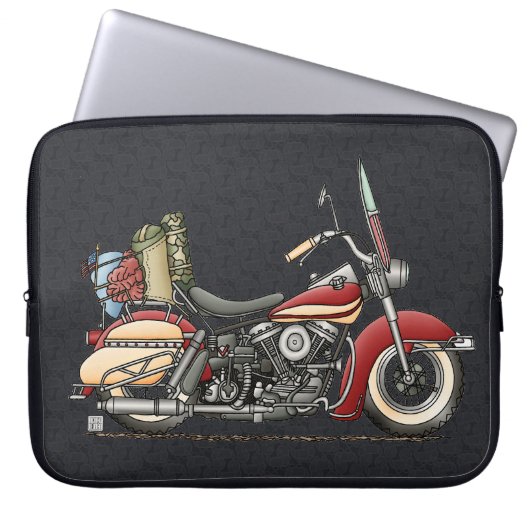 Niedliches Motorrad Laptopschutzhülle (Vorderseite)