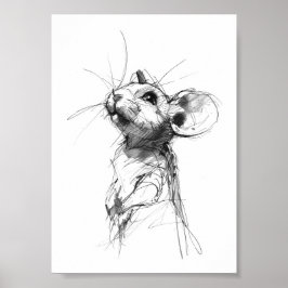 Niedliches Mouse-Portrait Poster