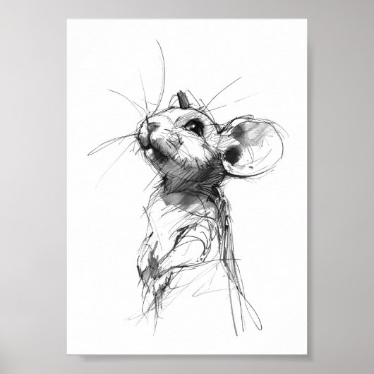 Niedliches Mouse-Portrait Poster (Vorne)