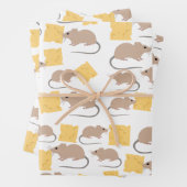 Niedliches Mouse Rodent-Essen Käsemuster Geschenkpapier Set (Beispiel)