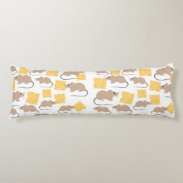 Niedliches Mouse Rodent-Essen Käsemuster Seitenschläferkissen