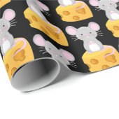Niedliches Mouse- und Käsemuster Geschenkpapier (Rolleneckpunkt)