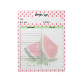 Niedliches Mouth Watermelon Rezept Notizblock