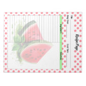 Niedliches Mouth Watermelon Rezept Notizblock (Vorderseite)