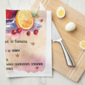 Niedliches Mulled Wein Weihnachtsgetränk Rezept Geschirrtuch (Viertel Falte)
