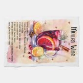 Niedliches Mulled Wein Weihnachtsgetränk Rezept Geschirrtuch (Horizontal)
