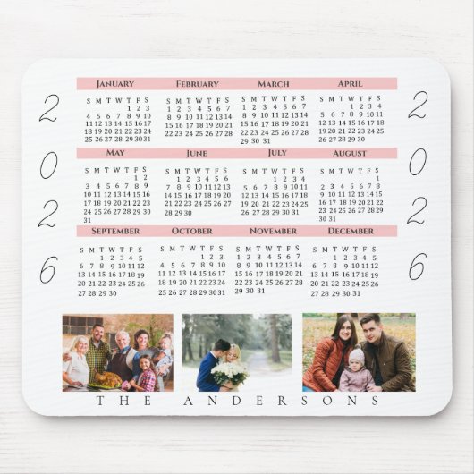 Niedliches Multi Foto 2021 Calendar Family Foto Mousepad (Vorne)