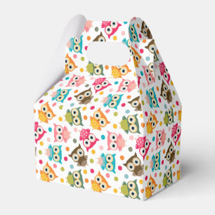 Niedliches Multicolor-Eule-Muster Geschenkschachtel