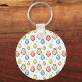 Niedliches Multicolor-Owls-Muster Schlüsselanhänger (Vorderseite)