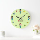 Niedliches Multikulturelles Markenlogo Große Wanduhr (Zuhause)