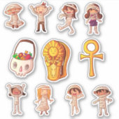 Niedliches Mummy-Halloween Aufkleber (Vorderseite)