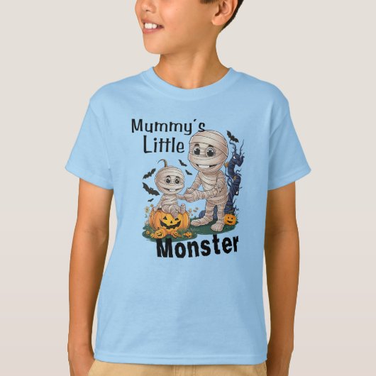Niedliches Mummy's Little Monster Funny Halloween T-Shirt (Vorderseite)