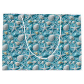 Niedliches Muschelmuster Strandgeschenk-Party Große Geschenktüte (Rückseite)