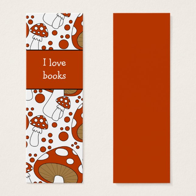 Niedliches Mushroom Doodle Lesezeichen Design (Vorne & Hinten)