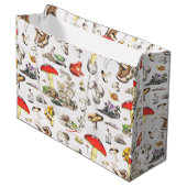 Niedliches Mushroom Frosch Schneckenwaldmuster Große Geschenktüte (Vorderseite Schrägansicht)