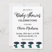 Niedliches Mushroom Gender Neutral Baby Dusche Einladung (Vorderseite)