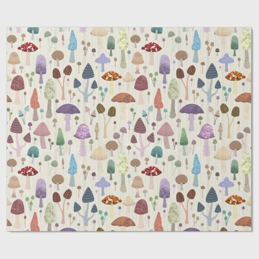 Niedliches Mushroom Geschenkpapier (Flach)
