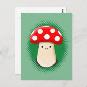 Niedliches Mushroom Green Postkarte (Vorne/Hinten)