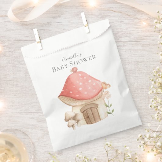 Niedliches Mushroom House Garden Thema Kinderdusch Geschenktütchen (Ausgeschnitten)