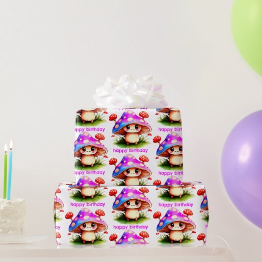 Niedliches Mushroom Muster Geschenkpapier (Partygeschenke)