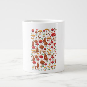 Niedliches Mushroom-Muster Jumbo-Tasse