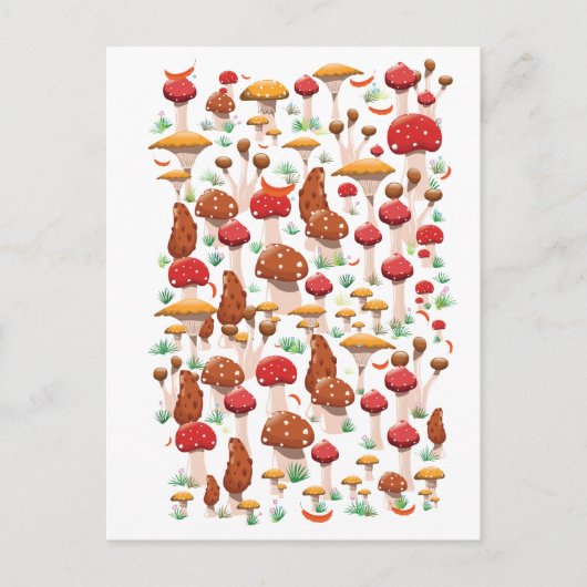 Niedliches Mushroom-Muster Postkarte (Vorderseite)