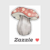 Niedliches Mushroom Wasserfarben-Illustration rot Aufkleber (Blatt)