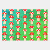 Niedliches Mushroom Zeichne Muster Geschenkpapier Set (Vorderseite 3)
