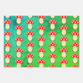 Niedliches Mushroom Zeichne Muster Geschenkpapier Set (Vorderseite)