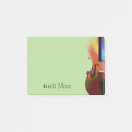 Niedliches Musical Violin Green Post-it Klebezettel