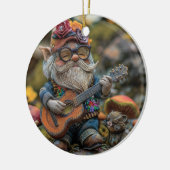 Niedliches musikalisches Gnome, das Gitarre spielt Keramik Ornament (Links)