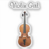 Niedliches musikalisches Violinen-Mädchen Aufkleber (Vorderseite)