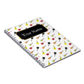 Niedliches Musikukulele-Muster mit Namen Notizblock (Rechte Seite)