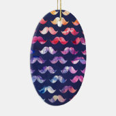 Niedliches Mustache-Muster mit Aquarellfarben-Over Keramikornament (Rechts)