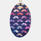 Niedliches Mustache-Muster mit Aquarellfarben-Over Keramikornament (Links)