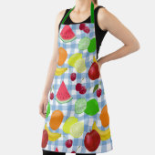 Niedliches Muster aus gemischtem Obst Blau und Wei Schürze (InSitu)