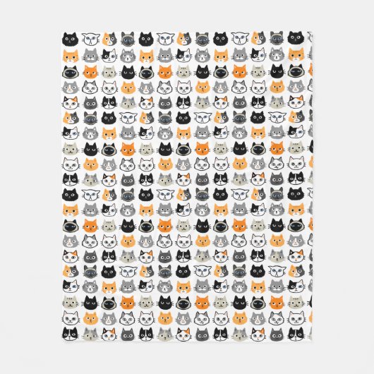 Niedliches Muster| Coole Hauskatzen Fleecedecke (Vorderseite)